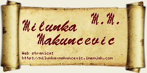 Milunka Makunčević vizit kartica